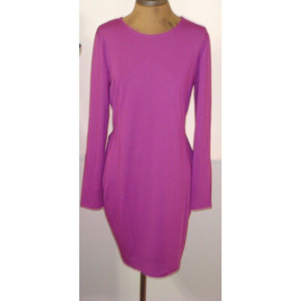 New Womens NWT Vero Moda $80 Open Back Dress Wild Aster Pink Purpl M Long Sleeve - Picture 5 of 6